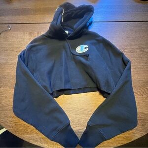 Champion Black Hoodie with Logo